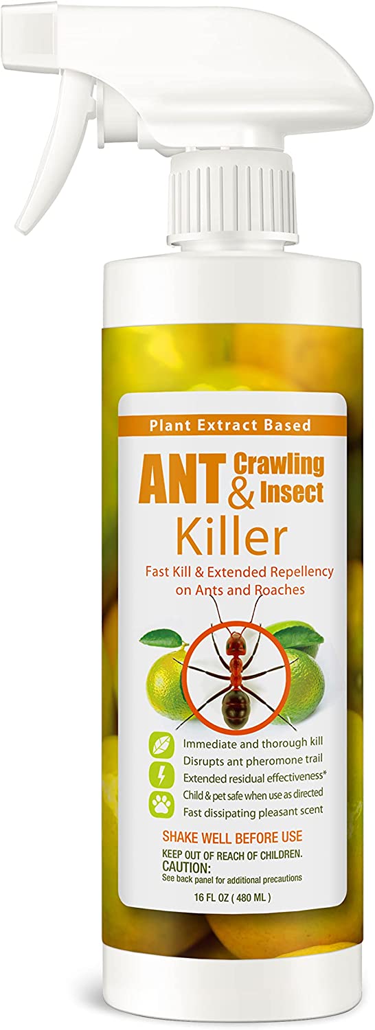 EcoRaider Ant Killer & Crawling Insect Killer (Citrus Scent) 16 OZ, Natural & Non-Toxic
